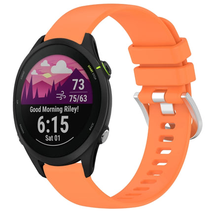 Liquid Glossy Silver Buckle Silicone Watch Band, For Garmin Forerunner 255S Music / 255S, For Garmin Venu 2S