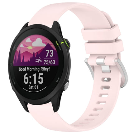 Liquid Glossy Silver Buckle Silicone Watch Band, For Garmin Forerunner 255S Music / 255S, For Garmin Venu 2S