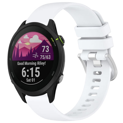 Liquid Glossy Silver Buckle Silicone Watch Band, For Garmin Forerunner 255S Music / 255S, For Garmin Venu 2S