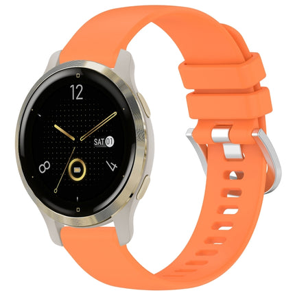 Liquid Glossy Silver Buckle Silicone Watch Band, For Garmin Forerunner 255S Music / 255S, For Garmin Venu 2S