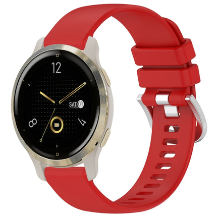Liquid Glossy Silver Buckle Silicone Watch Band, For Garmin Forerunner 255S Music / 255S, For Garmin Venu 2S