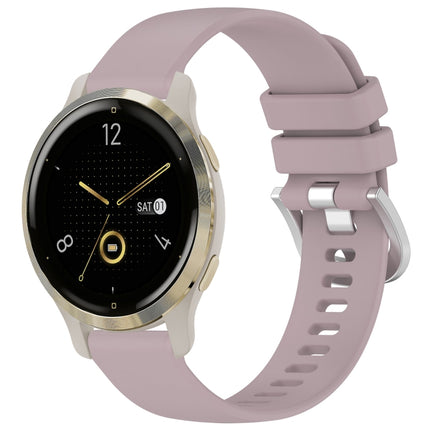 Liquid Glossy Silver Buckle Silicone Watch Band, For Garmin Forerunner 255S Music / 255S, For Garmin Venu 2S
