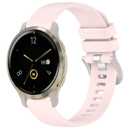 Liquid Glossy Silver Buckle Silicone Watch Band, For Garmin Forerunner 255S Music / 255S, For Garmin Venu 2S