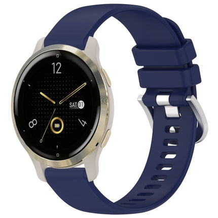 Liquid Glossy Silver Buckle Silicone Watch Band, For Garmin Forerunner 255S Music / 255S, For Garmin Venu 2S