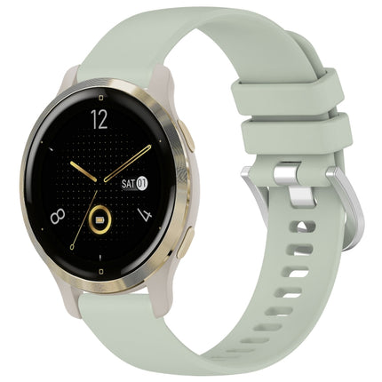 Liquid Glossy Silver Buckle Silicone Watch Band, For Garmin Forerunner 255S Music / 255S, For Garmin Venu 2S