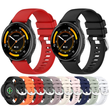 Liquid Glossy Silver Buckle Silicone Watch Band, For Garmin Forerunner 255S Music / 255S, For Garmin Venu 2S