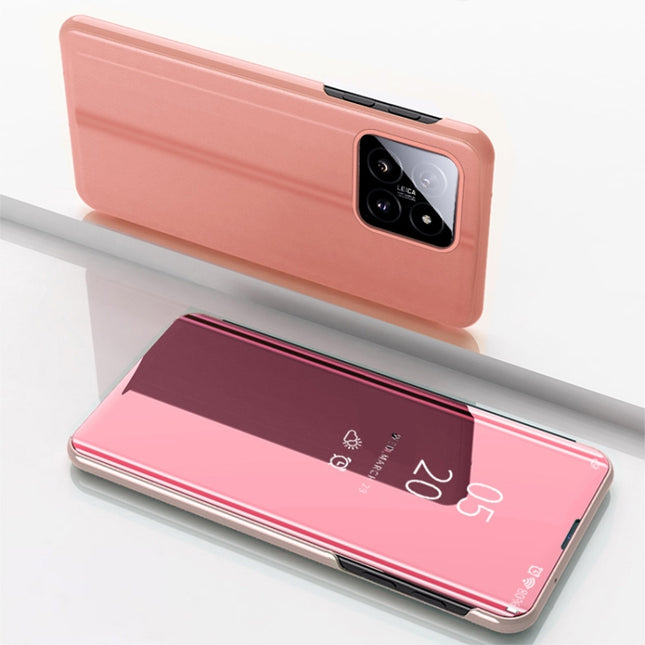 Plated Mirror Horizontal Flip Leather Phone Case with Holder, For Xiaomi 14, For Xiaomi Redmi 13C, For Xiaomi Redmi Note 13 Pro+