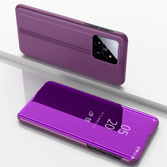 Plated Mirror Horizontal Flip Leather Phone Case with Holder, For Xiaomi 14, For Xiaomi Redmi 13C, For Xiaomi Redmi Note 13 Pro+