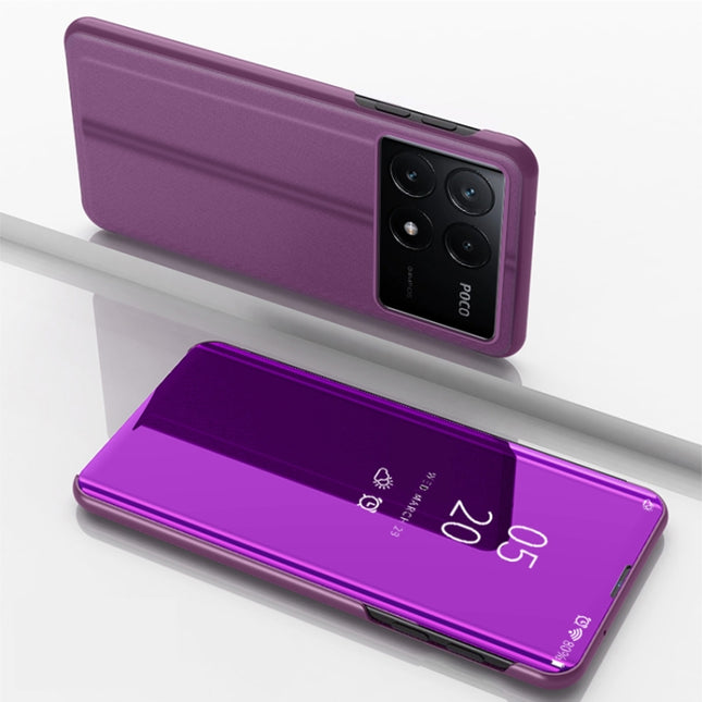Plated Mirror Horizontal Flip Leather Phone Case with Holder, For Xiaomi Poco F6 Pro, For Xiaomi Redmi Note 13 Pro 4G, For Xiaomi 14 Pro