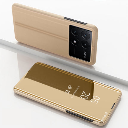 Plated Mirror Horizontal Flip Leather Phone Case with Holder, For Xiaomi Poco F6 Pro, For Xiaomi Redmi Note 13 Pro 4G, For Xiaomi 14 Pro