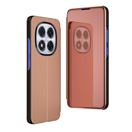 Plated Mirror Horizontal Flip Leather Phone Case with Holder, For Xiaomi Redmi Note 14 Pro+ 5G, For Xiaomi Redmi Note 14 Pro 5G, For Xiaomi 14T Pro