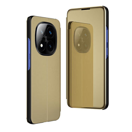 Plated Mirror Horizontal Flip Leather Phone Case with Holder, For Xiaomi Redmi Note 14 Pro+ 5G, For Xiaomi Redmi Note 14 Pro 5G, For Xiaomi 14T Pro