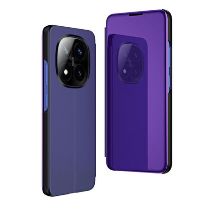 Plated Mirror Horizontal Flip Leather Phone Case with Holder, For Xiaomi Redmi Note 14 Pro+ 5G, For Xiaomi Redmi Note 14 Pro 5G, For Xiaomi 14T Pro