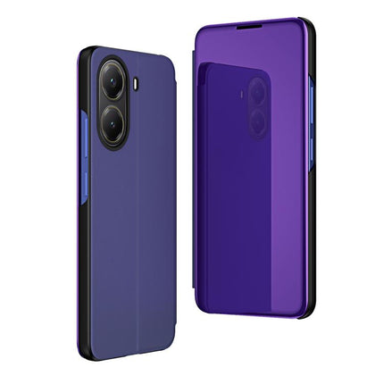Plated Mirror Horizontal Flip Leather Phone Case with Holder, For Xiaomi  Poco X7 Pro, For Redmi Note 14 4G 163.25mm, For Xiaomi Redmi Note 14 5G