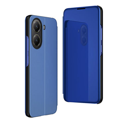 Plated Mirror Horizontal Flip Leather Phone Case with Holder, For Xiaomi  Poco X7 Pro, For Redmi Note 14 4G 163.25mm, For Xiaomi Redmi Note 14 5G
