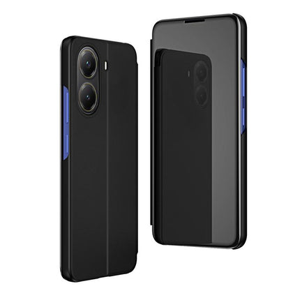 Plated Mirror Horizontal Flip Leather Phone Case with Holder, For Xiaomi  Poco X7 Pro, For Redmi Note 14 4G 163.25mm, For Xiaomi Redmi Note 14 5G