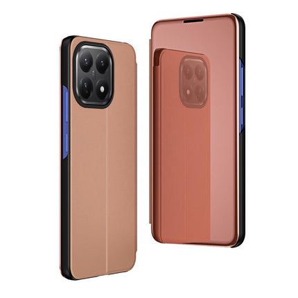 Plated Mirror Horizontal Flip Leather Phone Case with Holder, For Xiaomi 15T Pro, For Xiaomi 15T, For Redmi Note 14 4G 164.84mm