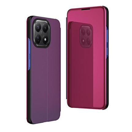 Plated Mirror Horizontal Flip Leather Phone Case with Holder, For Xiaomi 15T Pro, For Xiaomi 15T, For Redmi Note 14 4G 164.84mm