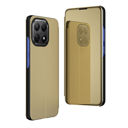 Plated Mirror Horizontal Flip Leather Phone Case with Holder, For Xiaomi 15T Pro, For Xiaomi 15T, For Redmi Note 14 4G 164.84mm