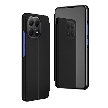 Plated Mirror Horizontal Flip Leather Phone Case with Holder, For Xiaomi 15T Pro, For Xiaomi 15T, For Redmi Note 14 4G 164.84mm