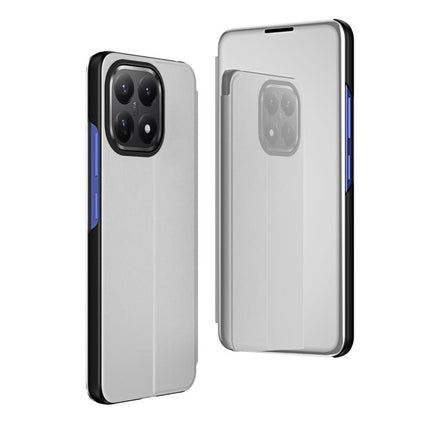 Plated Mirror Horizontal Flip Leather Phone Case with Holder, For Xiaomi 15T Pro, For Xiaomi 15T, For Redmi Note 14 4G 164.84mm