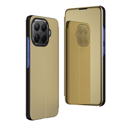 Plated Mirror Horizontal Flip Leather Phone Case with Holder, For Xiaomi 15T Pro, For Xiaomi 15T, For Redmi Note 14 4G 164.84mm