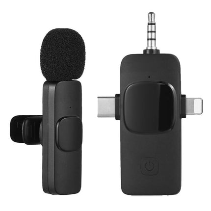 Micrófonos de solapa inalámbricos para iPhone/Android, 2 en 1, 3 en 1