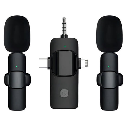 Micrófonos de solapa inalámbricos para iPhone/Android, 2 en 1, 3 en 1
