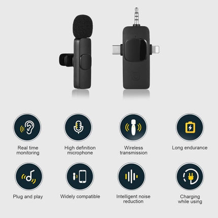 Micrófonos de solapa inalámbricos para iPhone/Android, 2 en 1, 3 en 1
