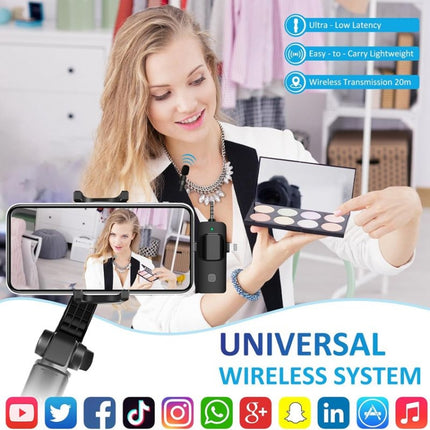 Micrófonos de solapa inalámbricos para iPhone/Android, 2 en 1, 3 en 1