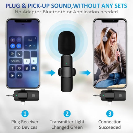 Micrófonos de solapa inalámbricos para iPhone/Android, 2 en 1, 3 en 1