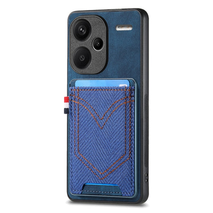 Denim Texture Leather Skin Phone Case with Card Slot, For Xiaomi Redmi Note 13 Pro 4G, For Xiaomi Redmi Note 13, For Xiaomi Redmi Note 13 Pro+, For Xiaomi Redmi Note 13 Pro 5G