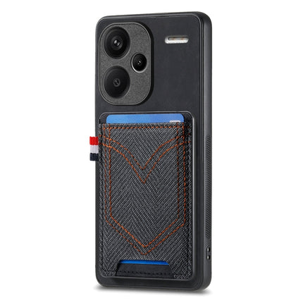 Denim Texture Leather Skin Phone Case with Card Slot, For Xiaomi Redmi Note 13 Pro 4G, For Xiaomi Redmi Note 13, For Xiaomi Redmi Note 13 Pro+, For Xiaomi Redmi Note 13 Pro 5G
