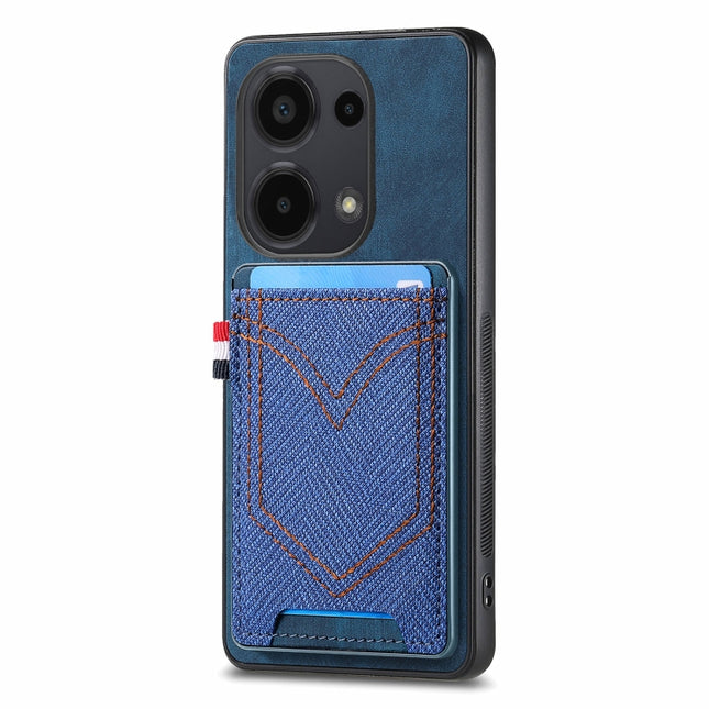 Denim Texture Leather Skin Phone Case with Card Slot, For Xiaomi Redmi Note 13 Pro 4G, For Xiaomi Redmi Note 13, For Xiaomi Redmi Note 13 Pro+, For Xiaomi Redmi Note 13 Pro 5G