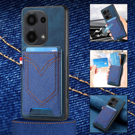 Denim Texture Leather Skin Phone Case with Card Slot, For Xiaomi Redmi Note 13 Pro 4G, For Xiaomi Redmi Note 13, For Xiaomi Redmi Note 13 Pro+, For Xiaomi Redmi Note 13 Pro 5G