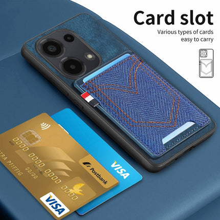Denim Texture Leather Skin Phone Case with Card Slot, For Xiaomi Redmi Note 13 Pro 4G, For Xiaomi Redmi Note 13, For Xiaomi Redmi Note 13 Pro+, For Xiaomi Redmi Note 13 Pro 5G