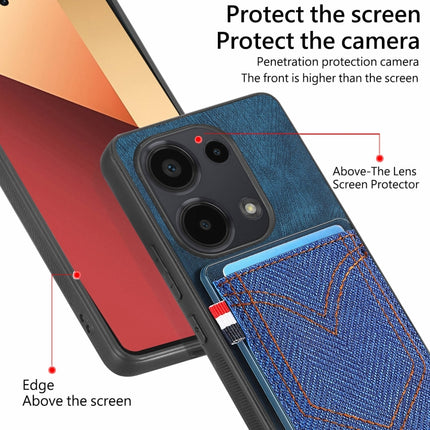 Denim Texture Leather Skin Phone Case with Card Slot, For Xiaomi Redmi Note 13 Pro 4G, For Xiaomi Redmi Note 13, For Xiaomi Redmi Note 13 Pro+, For Xiaomi Redmi Note 13 Pro 5G