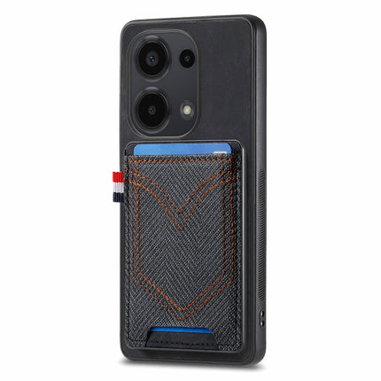 Denim Texture Leather Skin Phone Case with Card Slot, For Xiaomi Redmi Note 13 Pro 4G, For Xiaomi Redmi Note 13, For Xiaomi Redmi Note 13 Pro+, For Xiaomi Redmi Note 13 Pro 5G