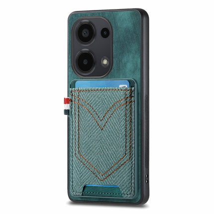 Denim Texture Leather Skin Phone Case with Card Slot, For Xiaomi Redmi Note 13 Pro 4G, For Xiaomi Redmi Note 13, For Xiaomi Redmi Note 13 Pro+, For Xiaomi Redmi Note 13 Pro 5G