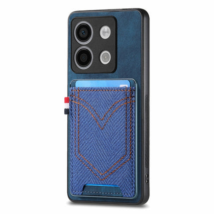 Denim Texture Leather Skin Phone Case with Card Slot, For Xiaomi Redmi Note 13 Pro 4G, For Xiaomi Redmi Note 13, For Xiaomi Redmi Note 13 Pro+, For Xiaomi Redmi Note 13 Pro 5G