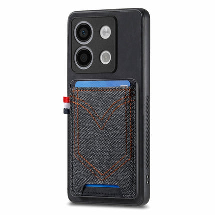 Denim Texture Leather Skin Phone Case with Card Slot, For Xiaomi Redmi Note 13 Pro 4G, For Xiaomi Redmi Note 13, For Xiaomi Redmi Note 13 Pro+, For Xiaomi Redmi Note 13 Pro 5G