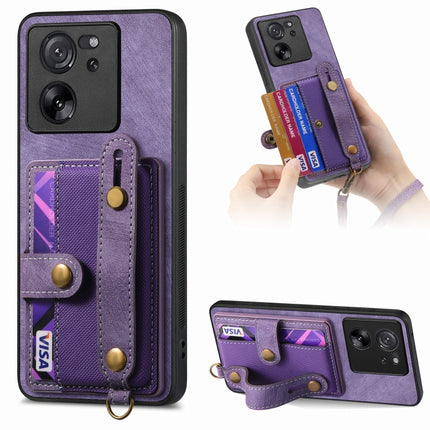 Retro Cross Wristband Wallet Leather Back Phone Case, For Xiaomi Redmi Note 13 Pro+, For Xiaomi Redmi Note 13 Pro 5G, For Xiaomi 13T / 13T Pro