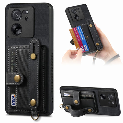 Retro Cross Wristband Wallet Leather Back Phone Case, For Xiaomi Redmi Note 13 Pro+, For Xiaomi Redmi Note 13 Pro 5G, For Xiaomi 13T / 13T Pro
