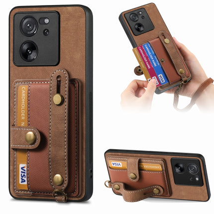 Retro Cross Wristband Wallet Leather Back Phone Case, For Xiaomi Redmi Note 13 Pro+, For Xiaomi Redmi Note 13 Pro 5G, For Xiaomi 13T / 13T Pro