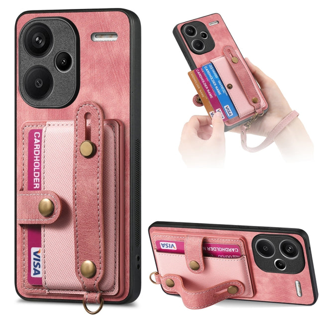 Retro Cross Wristband Wallet Leather Back Phone Case, For Xiaomi Redmi Note 13 Pro+, For Xiaomi Redmi Note 13 Pro 5G, For Xiaomi 13T / 13T Pro