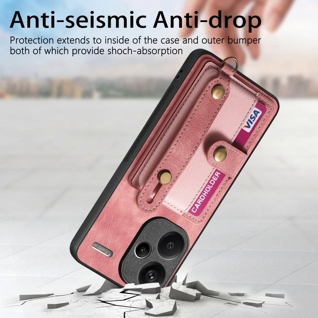 Retro Cross Wristband Wallet Leather Back Phone Case, For Xiaomi Redmi Note 13 Pro+, For Xiaomi Redmi Note 13 Pro 5G, For Xiaomi 13T / 13T Pro