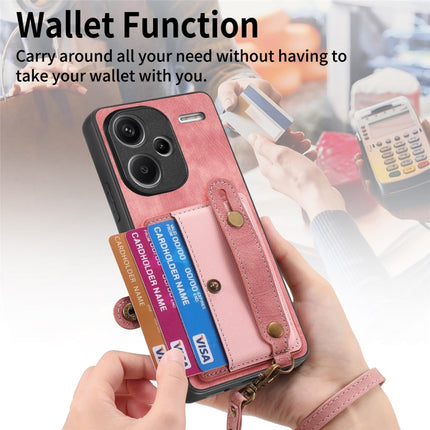 Retro Cross Wristband Wallet Leather Back Phone Case, For Xiaomi Redmi Note 13 Pro+, For Xiaomi Redmi Note 13 Pro 5G, For Xiaomi 13T / 13T Pro