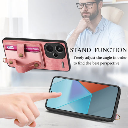 Retro Cross Wristband Wallet Leather Back Phone Case, For Xiaomi Redmi Note 13 Pro+, For Xiaomi Redmi Note 13 Pro 5G, For Xiaomi 13T / 13T Pro