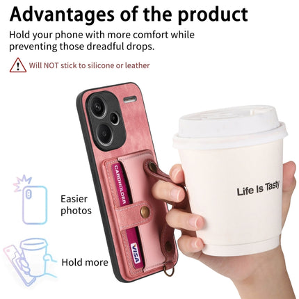 Retro Cross Wristband Wallet Leather Back Phone Case, For Xiaomi Redmi Note 13 Pro+, For Xiaomi Redmi Note 13 Pro 5G, For Xiaomi 13T / 13T Pro