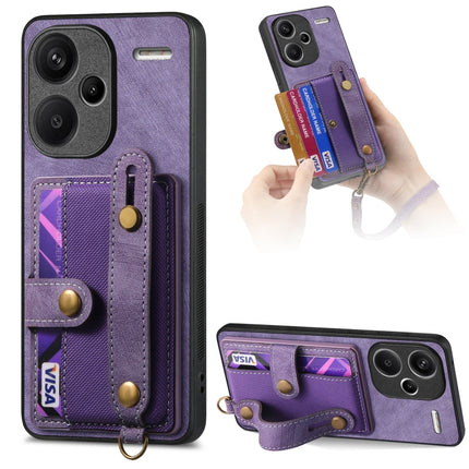 Retro Cross Wristband Wallet Leather Back Phone Case, For Xiaomi Redmi Note 13 Pro+, For Xiaomi Redmi Note 13 Pro 5G, For Xiaomi 13T / 13T Pro
